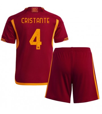 AS Roma Bryan Cristante #4 Hemmakläder Barn 2023-24 Kortärmad (+ Korta byxor)
